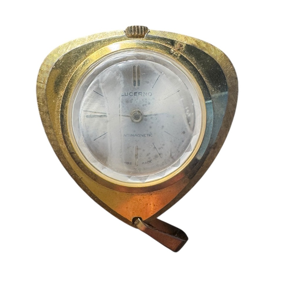 Vintage Gold Lucerne Watch Pendant Timepiece Gold Tone Metal
